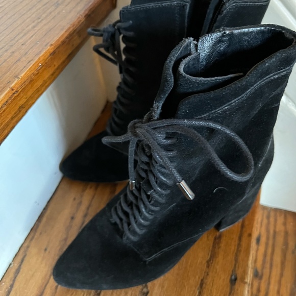 Rebecca Minkoff Black Suede Booties (with square heel) - Picture 3 of 5